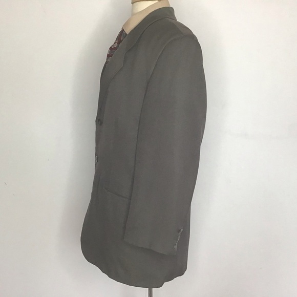 Vintage Cypress Grove Olive/Gray silk three button lined ventless blazer. Small - Picture 5 of 12